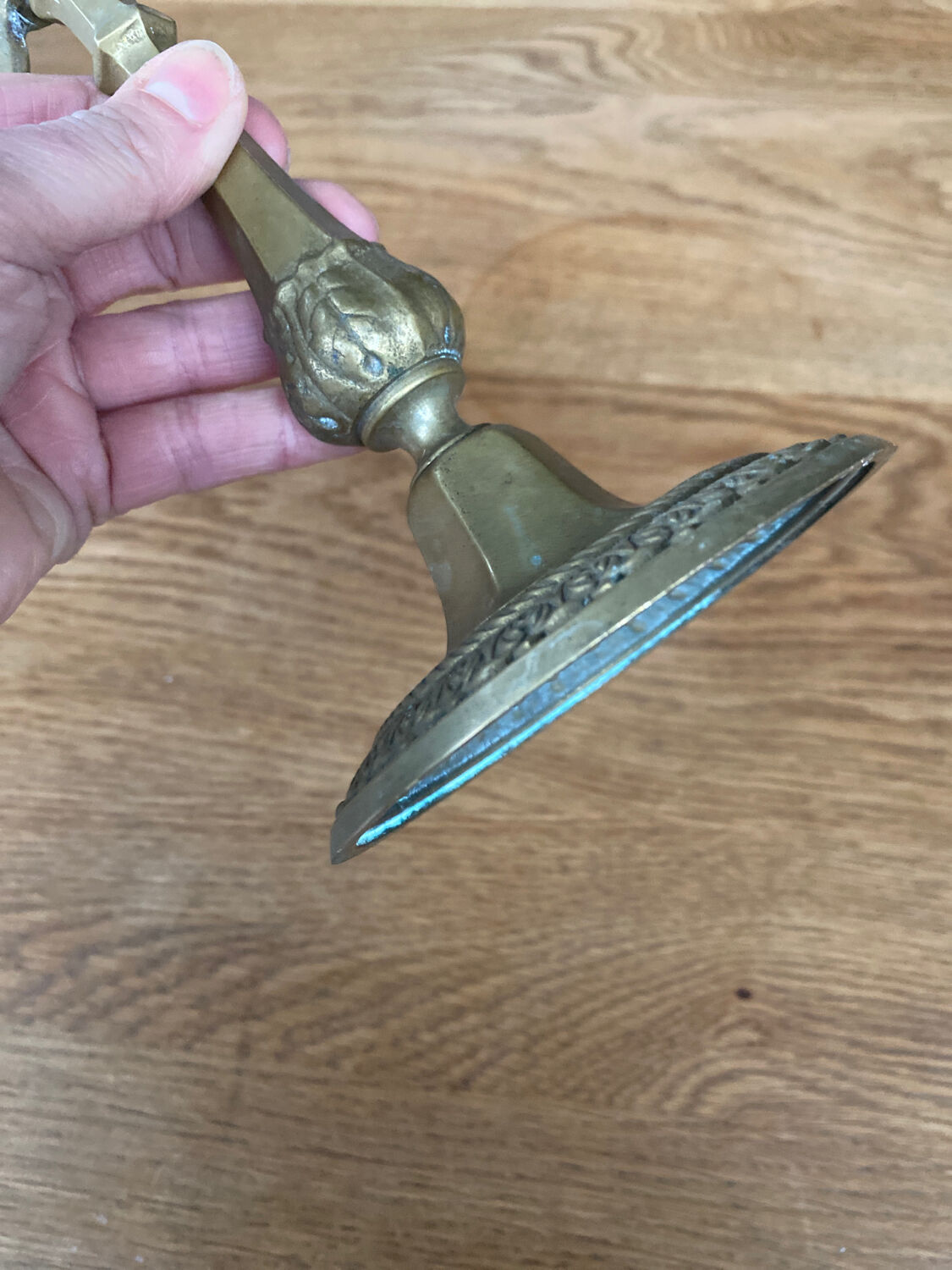 Antique brass candle holder