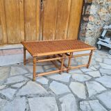 Table basse vintage en rotin