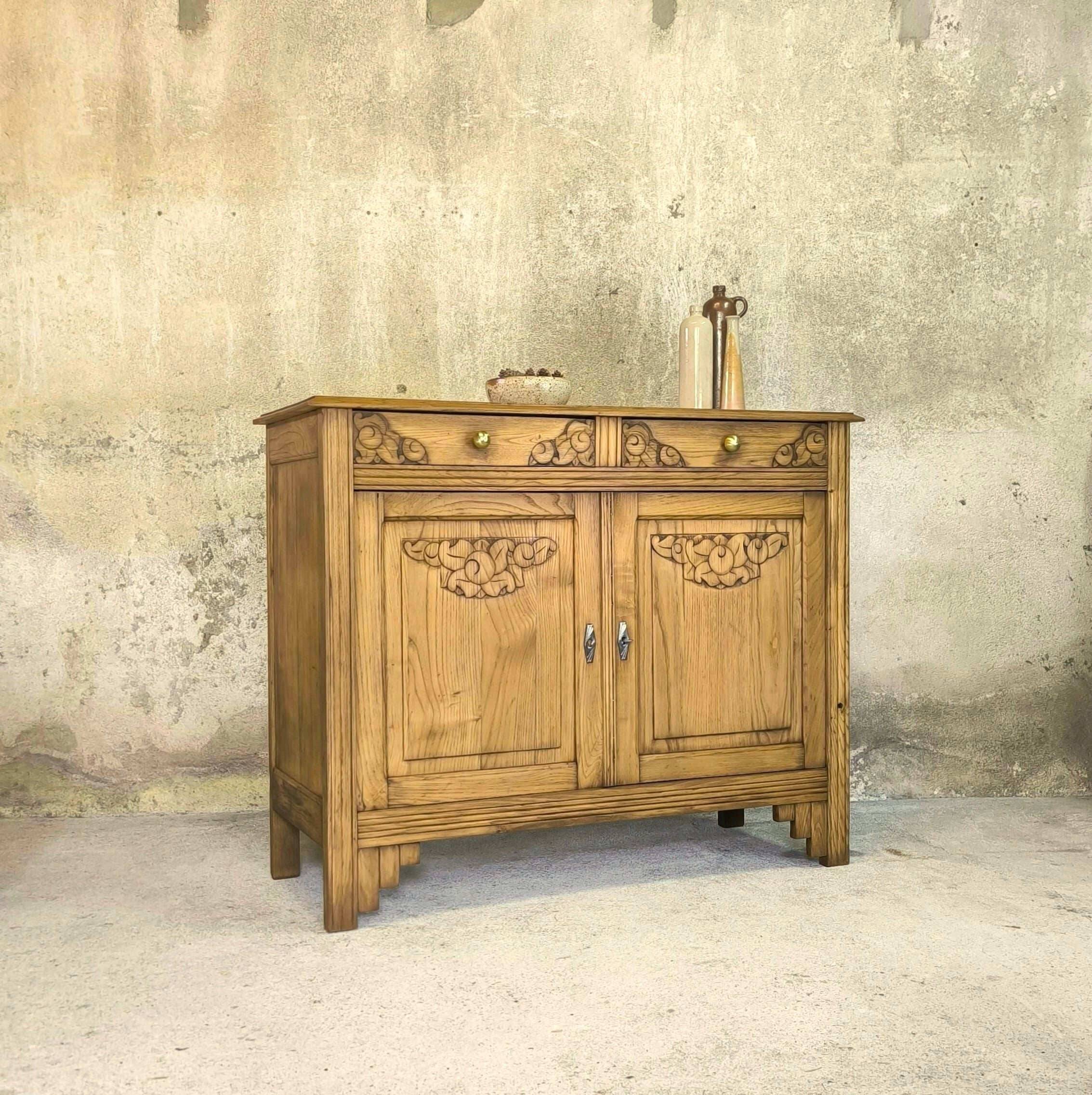 Vintage Art Deco wooden Parisian sideboard.
