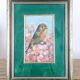 Vintage oil painting signed, robin, distressed frame.