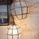 2 lampes baladeuses globes abats-jour nacre et laiton doré vintage