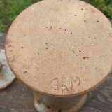 Cruche à couvercle grès pyrité France 1970