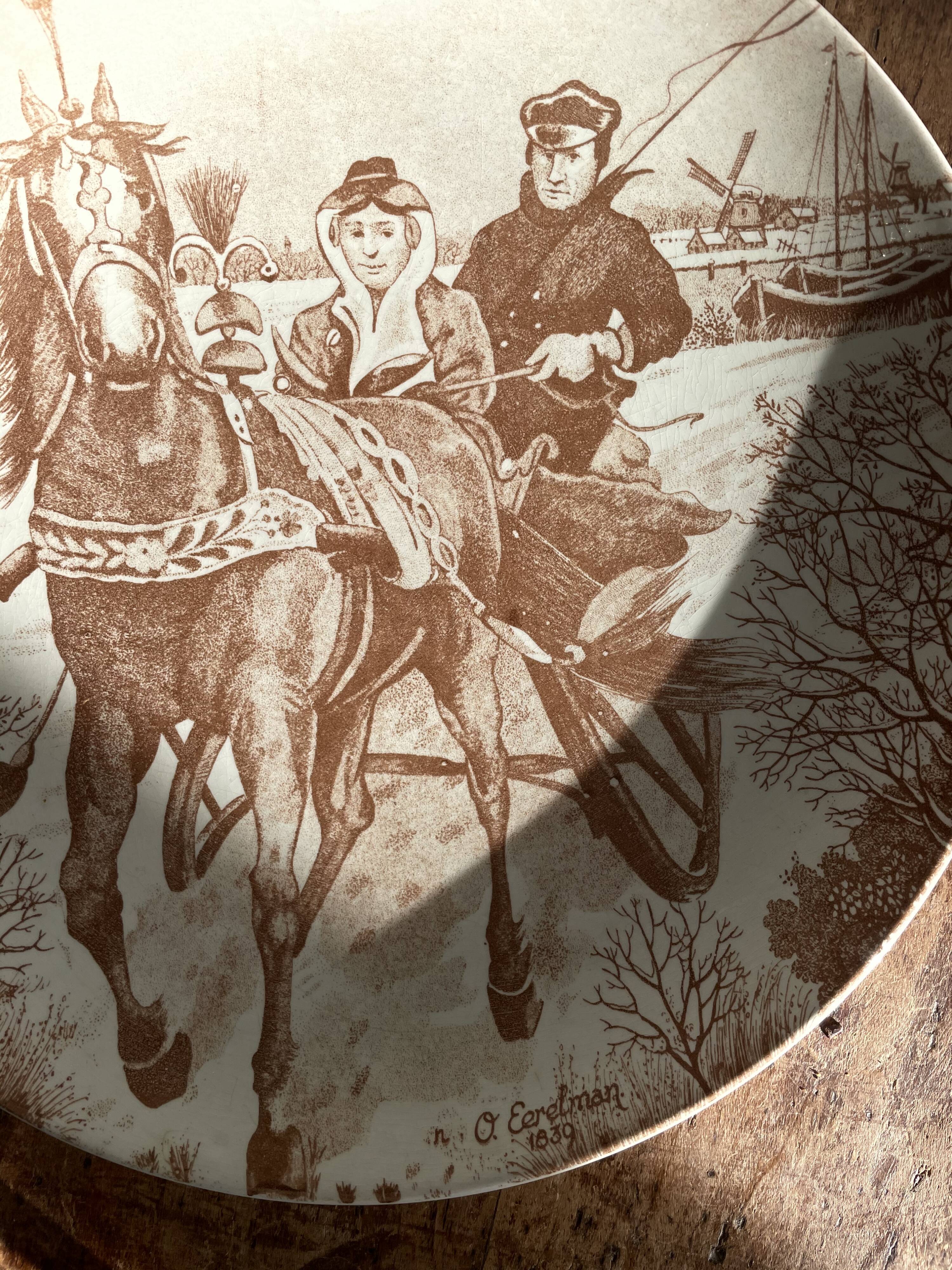 Former delft's grand plat signed o. eerelman 1839 made in holland