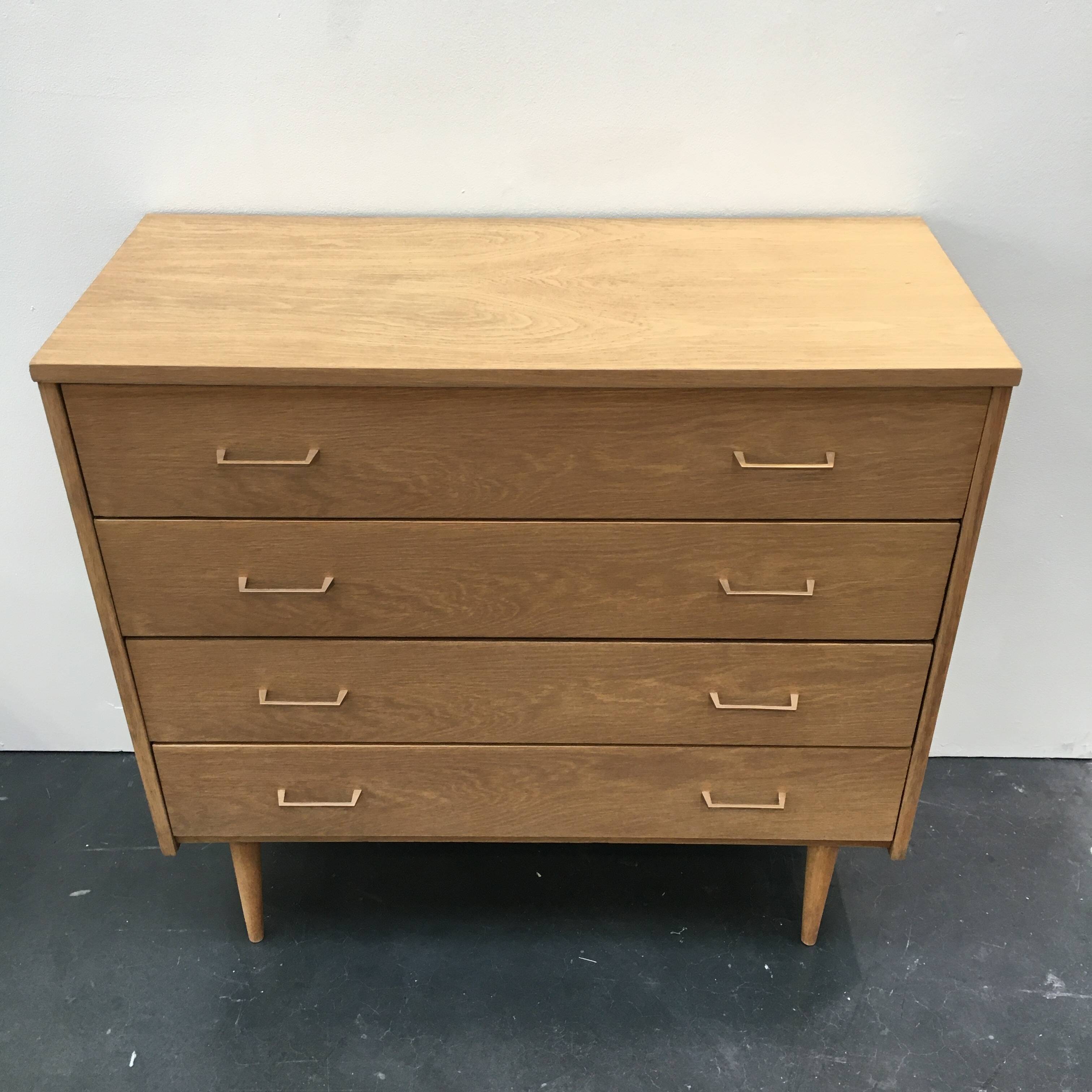 60s light oak chest of drawers