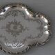 Rose-style silver metal tray - EH monogrammed