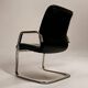 Black leather and chrome steel office chair, Italy 1990