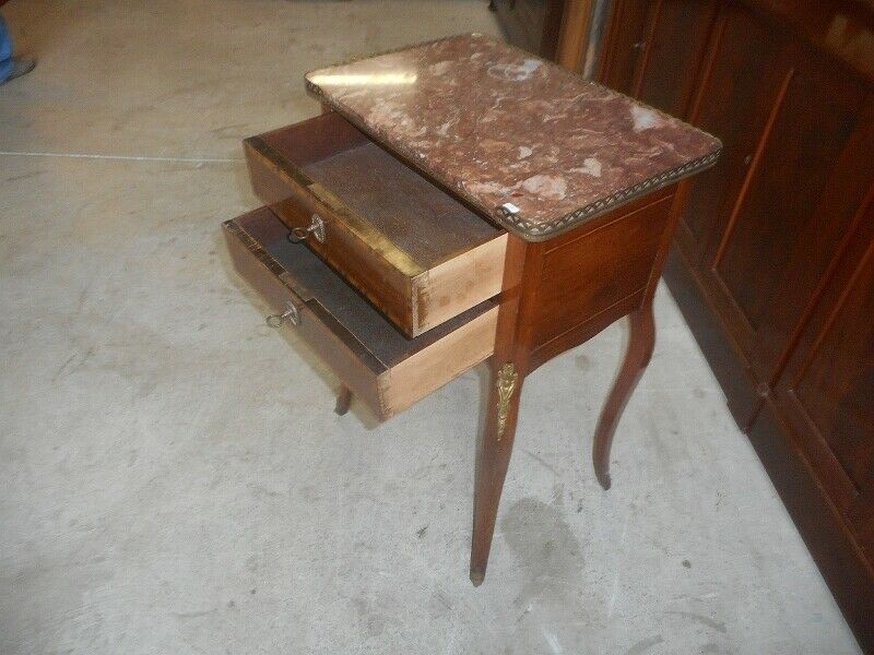 Bedside Louis XVI marqueterie with on 19th siecle