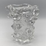 Crystal vase with relief spike decor 1.8 kg