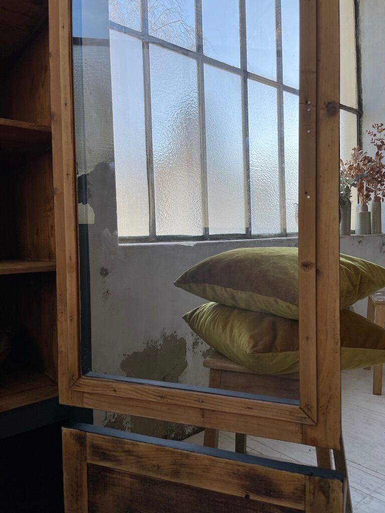 Old black storage window