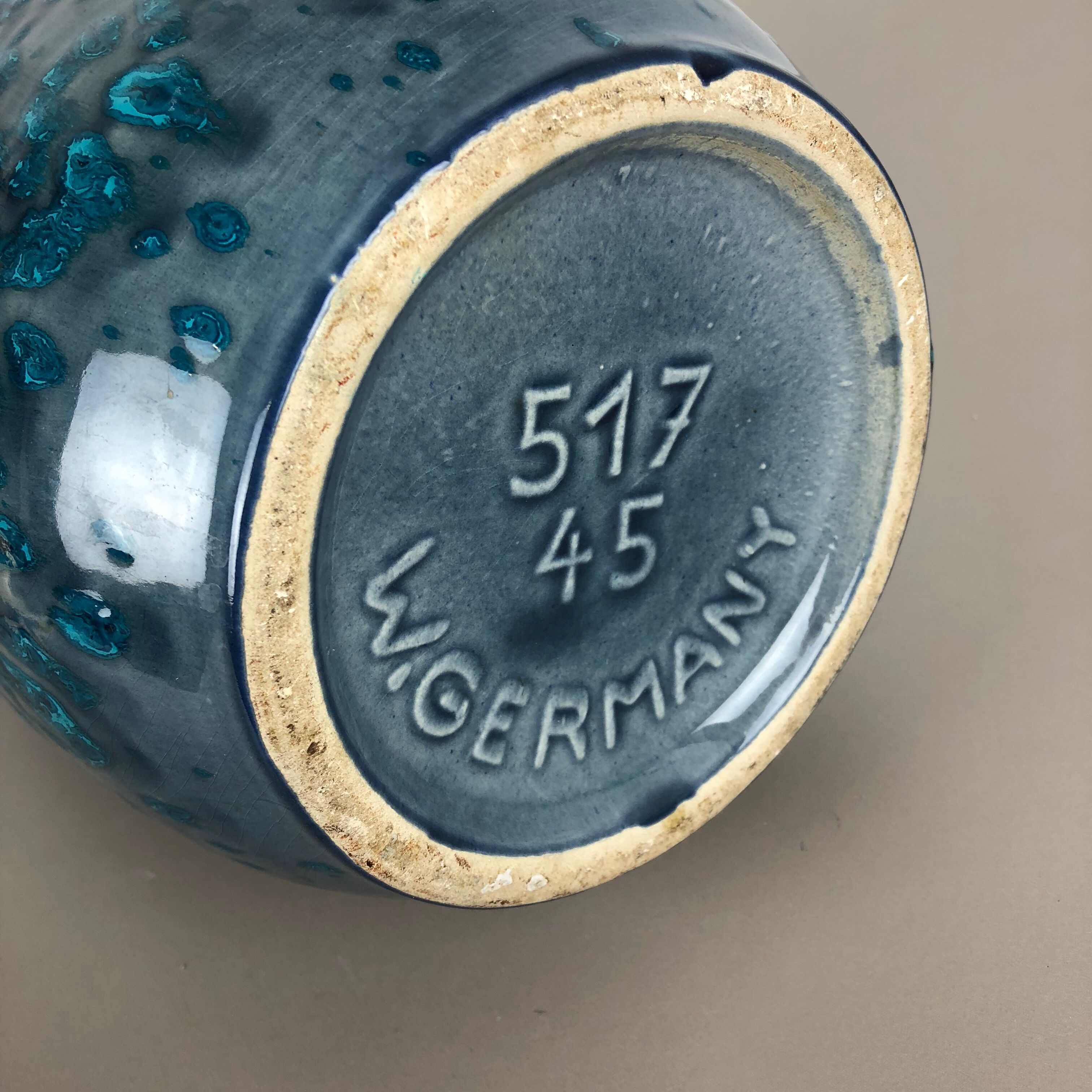 Fat lava multi-color 517-45 vase made by Scheurich, 1970s