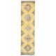 1970s Turkish Oushak Handmade Wool Cotton Yellow Runner 96x385