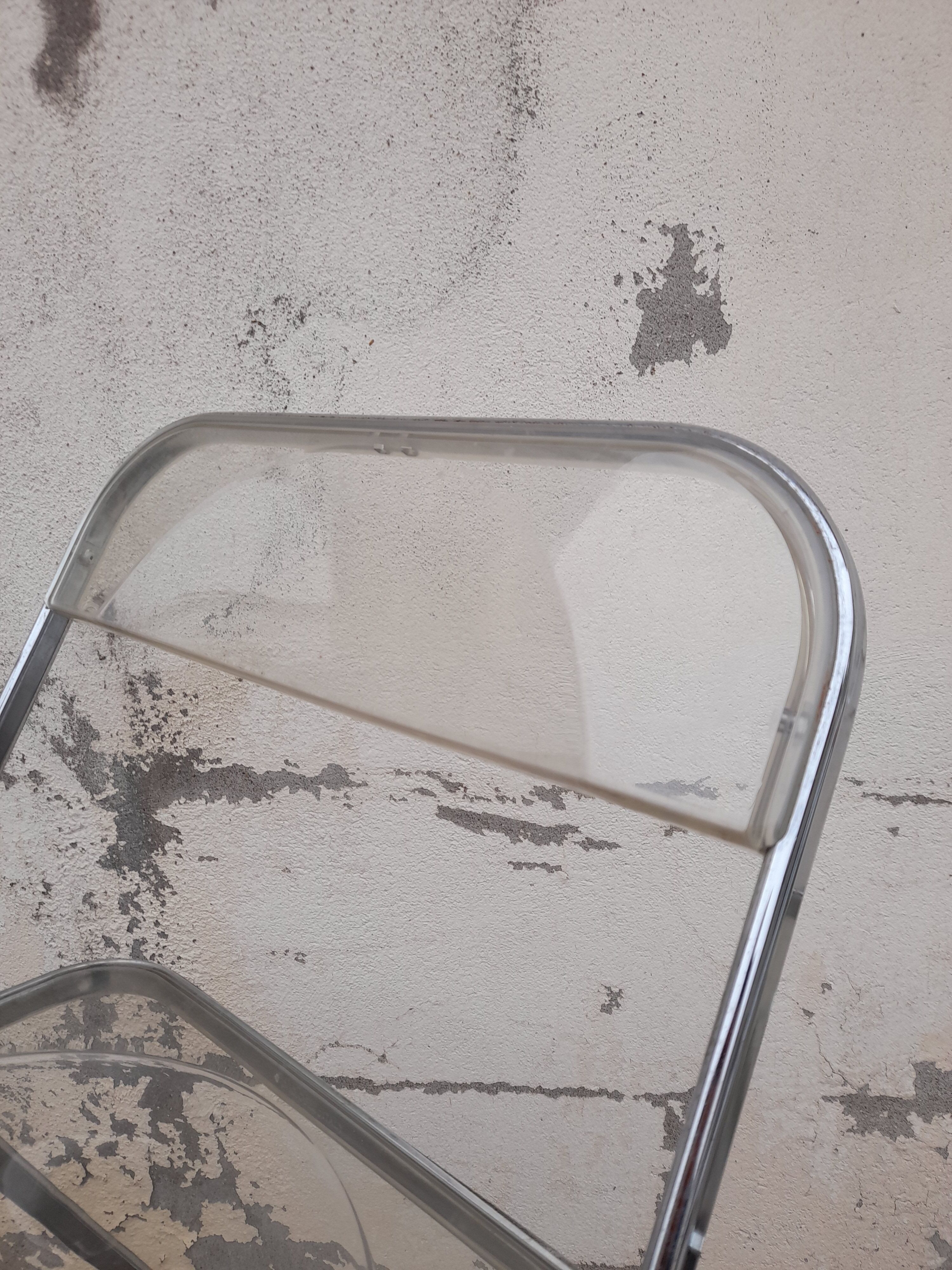 Series of 3 chairs model "plia" by Giancarlo Piretti by Castelli