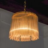 Venini pendant lamp, murano tubular glass, Italy, 1970