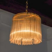 Venini pendant lamp, murano tubular glass, Italy, 1970