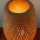 Design lamp in gold metal and wicker