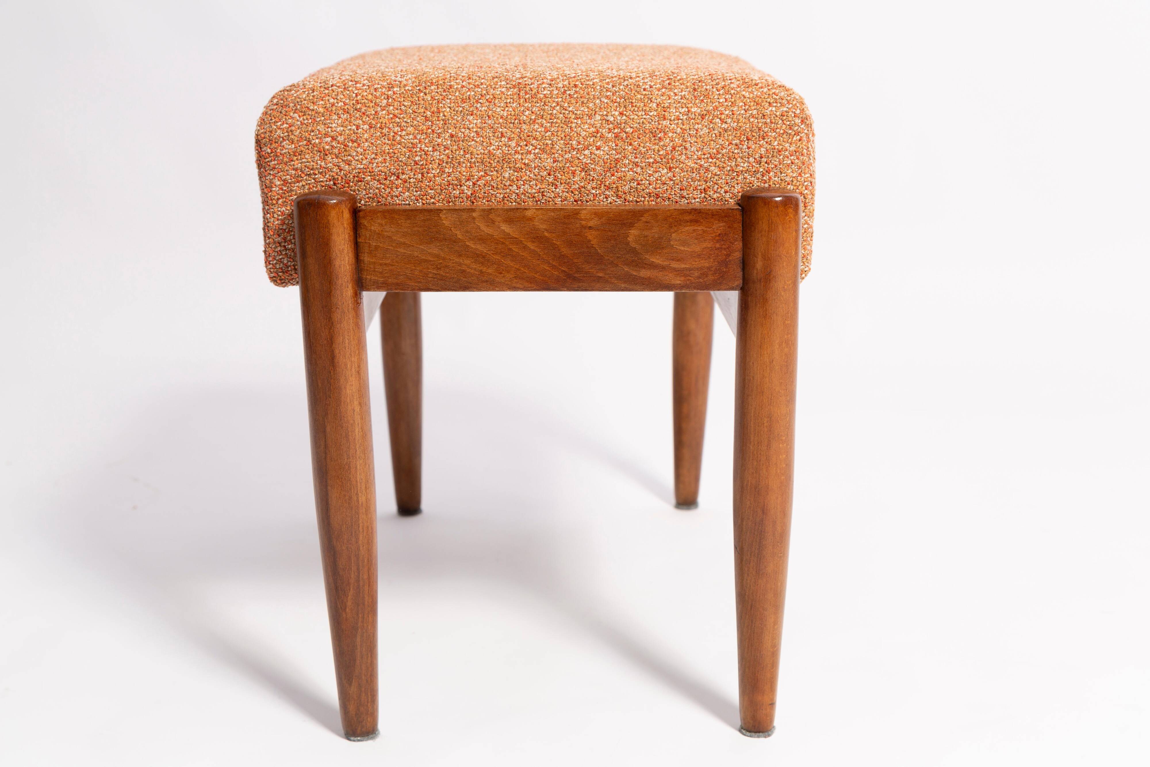 Vintage orange mélange footstool pair from the 20th century, Edmund Homa, 1960s.