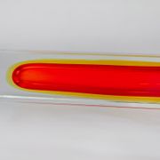 Red and yellow cubic Sommerso vase by Seguso, Murano, Italy, 1970
