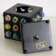 Japanese tealight holder of colored glass beads