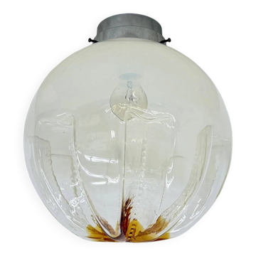 Lampe de plafond en verre Mazzega des années 1970, style milieu du siècle.