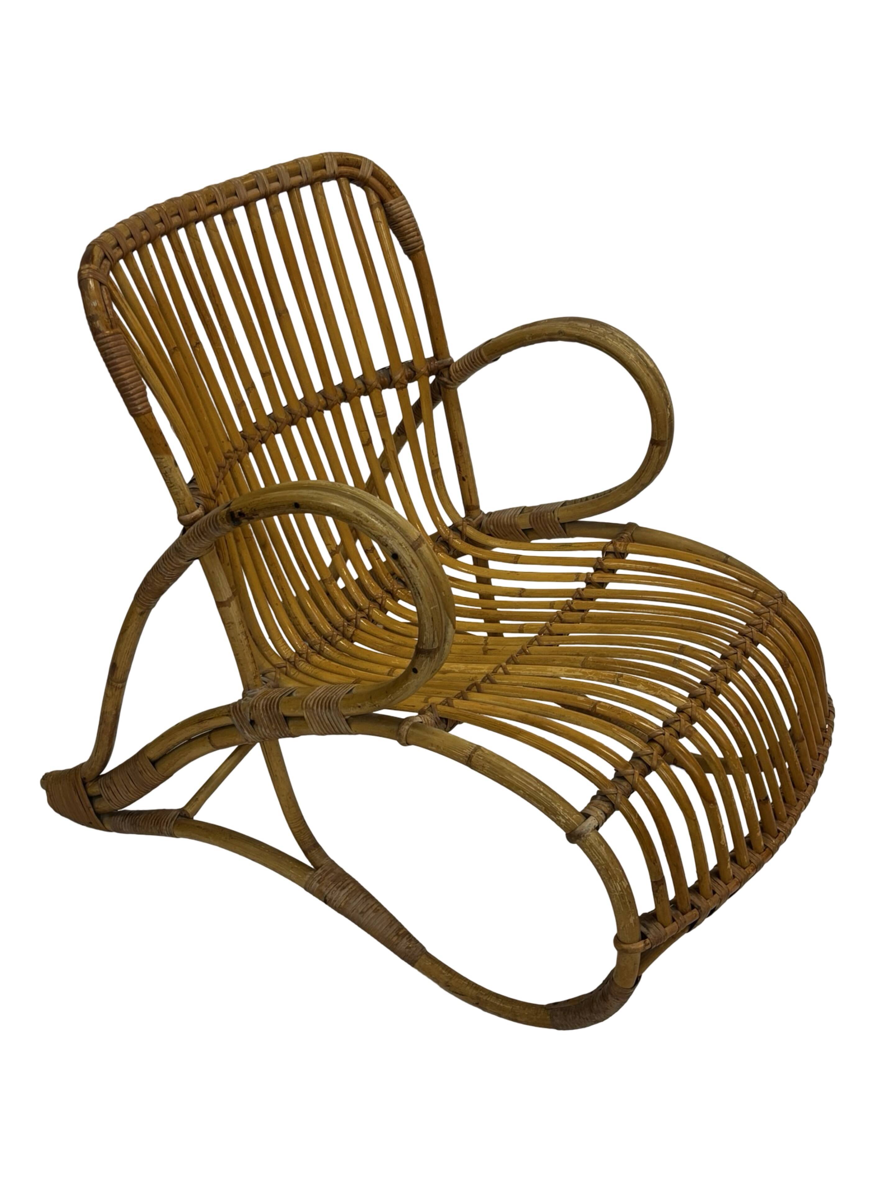 Vintage Rattan Chair Dirk Van Sliedregt Rohe Noordwolde 1960