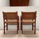 Pair of armchairs - Erich Dieckmann style - wood & cane