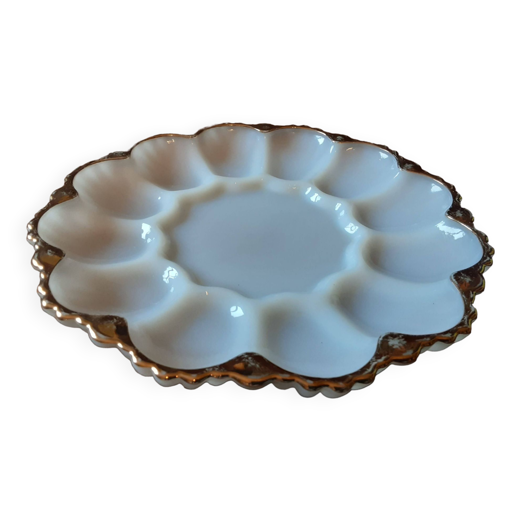 White opaline dish