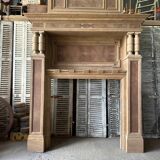 Raw wood fireplace