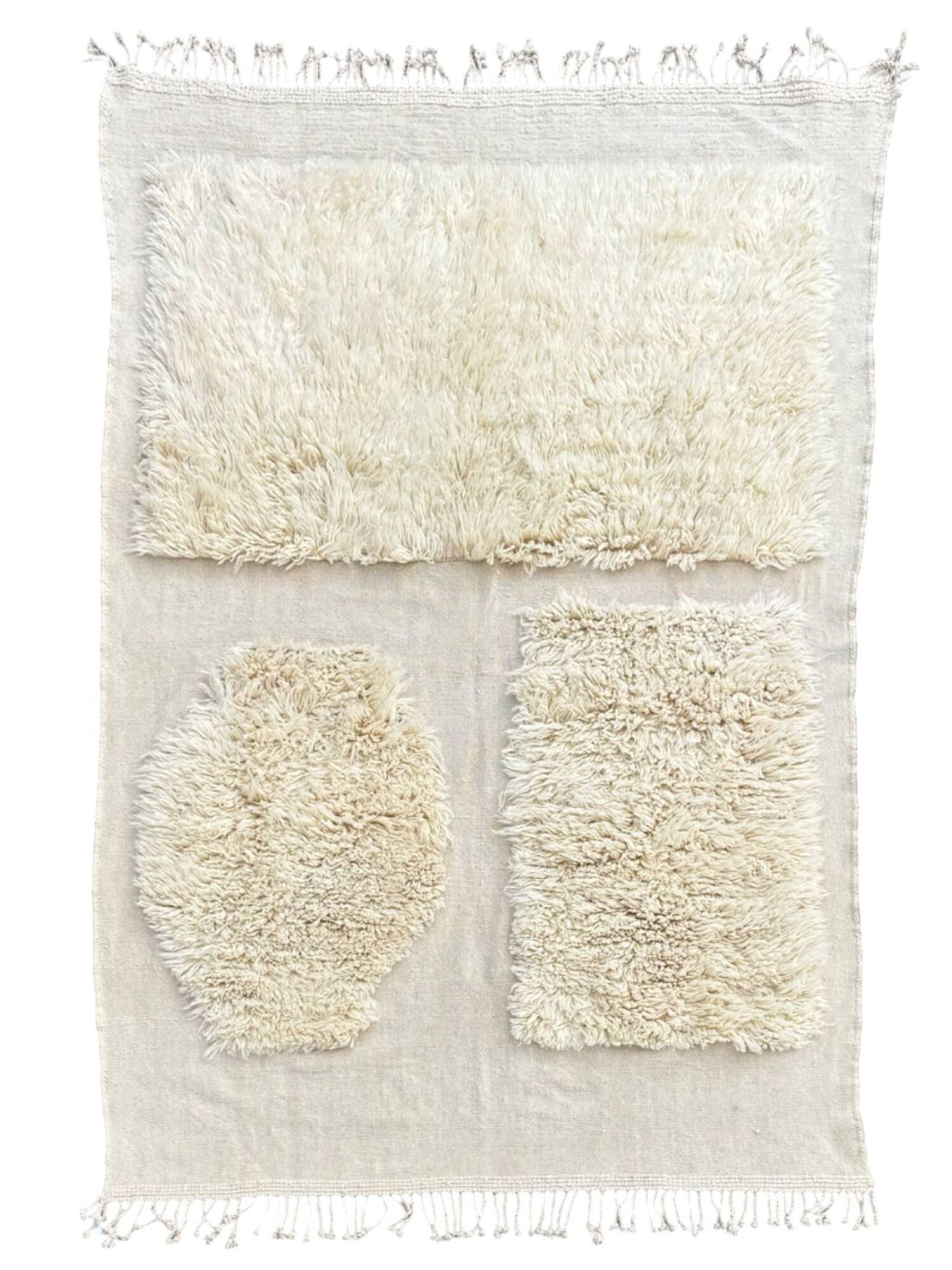Moroccan Beni Ouarain rug in ecru wool