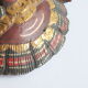 Two polychrome painted and gold leaf gilded Barong dance masks from Bali, Indonesia.