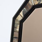 Brass and horn octagonal mirror with horn by Anthony Redmile, UK ca. 1980