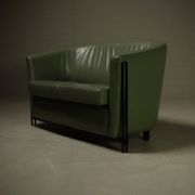 Postmodern leather club sofa by Touche 1980s