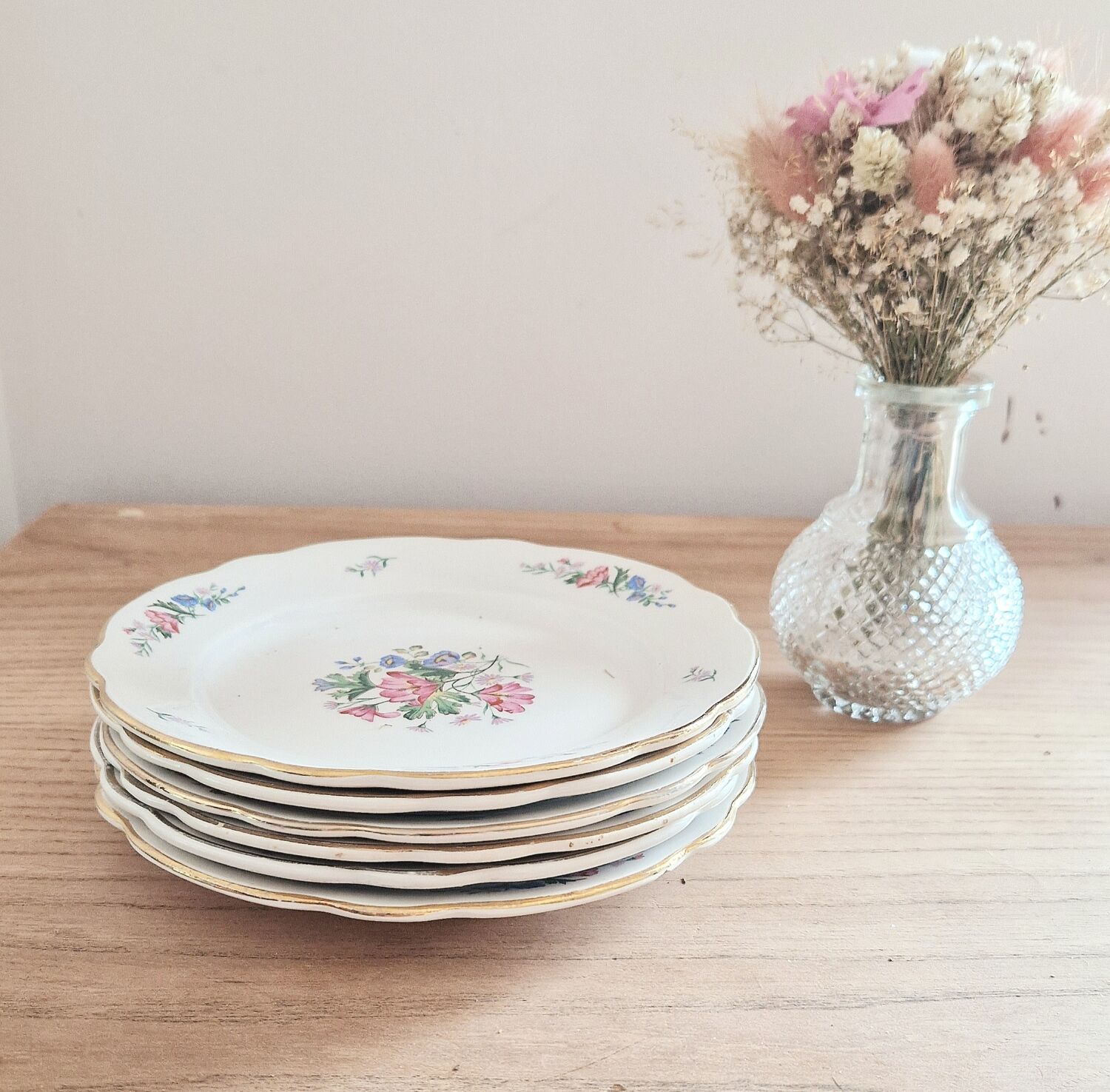 Lot de 6 assiettes à dessert Digoin&Sarreguemines