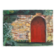 Oil on canvas by Claude Claveau wall with red door 20th century