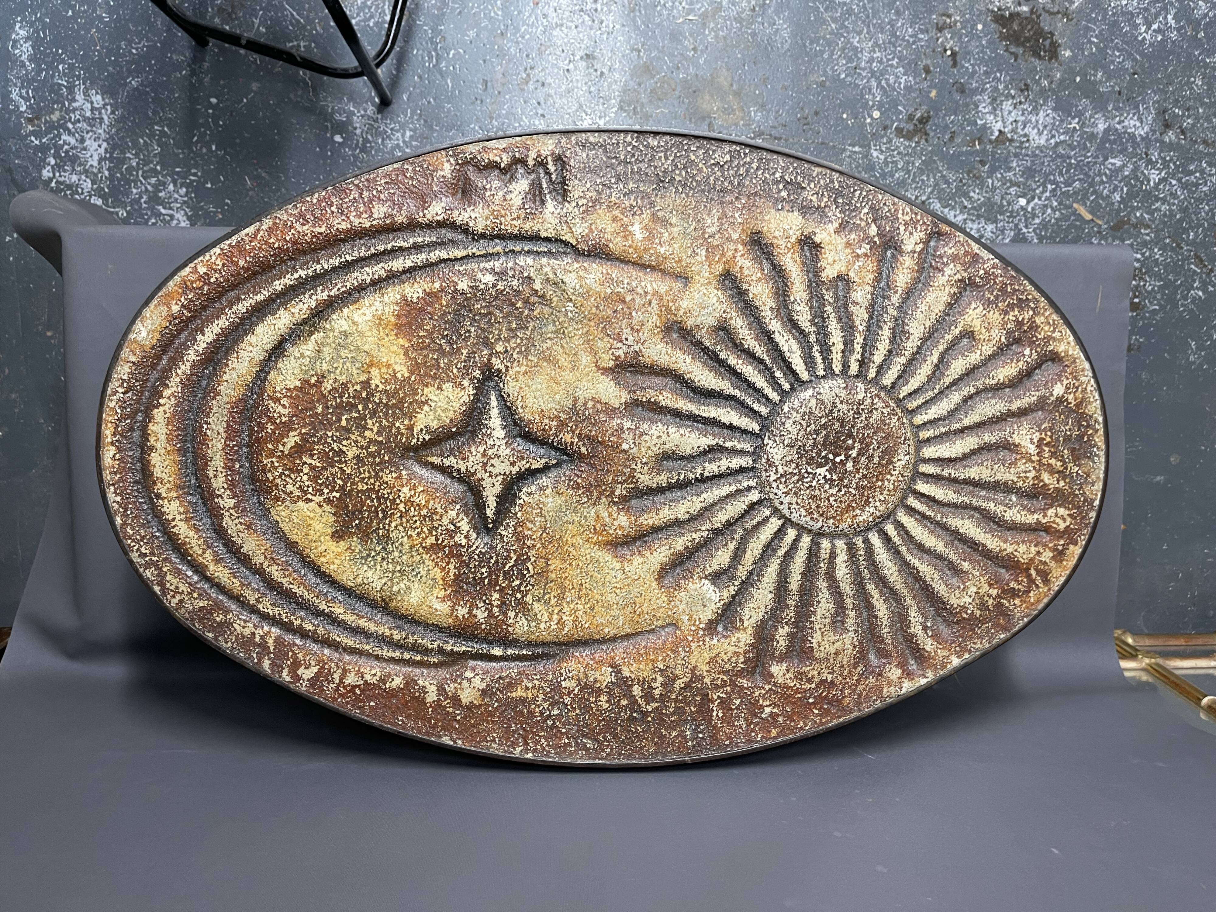 Sun coffee table in lava stone period 1960