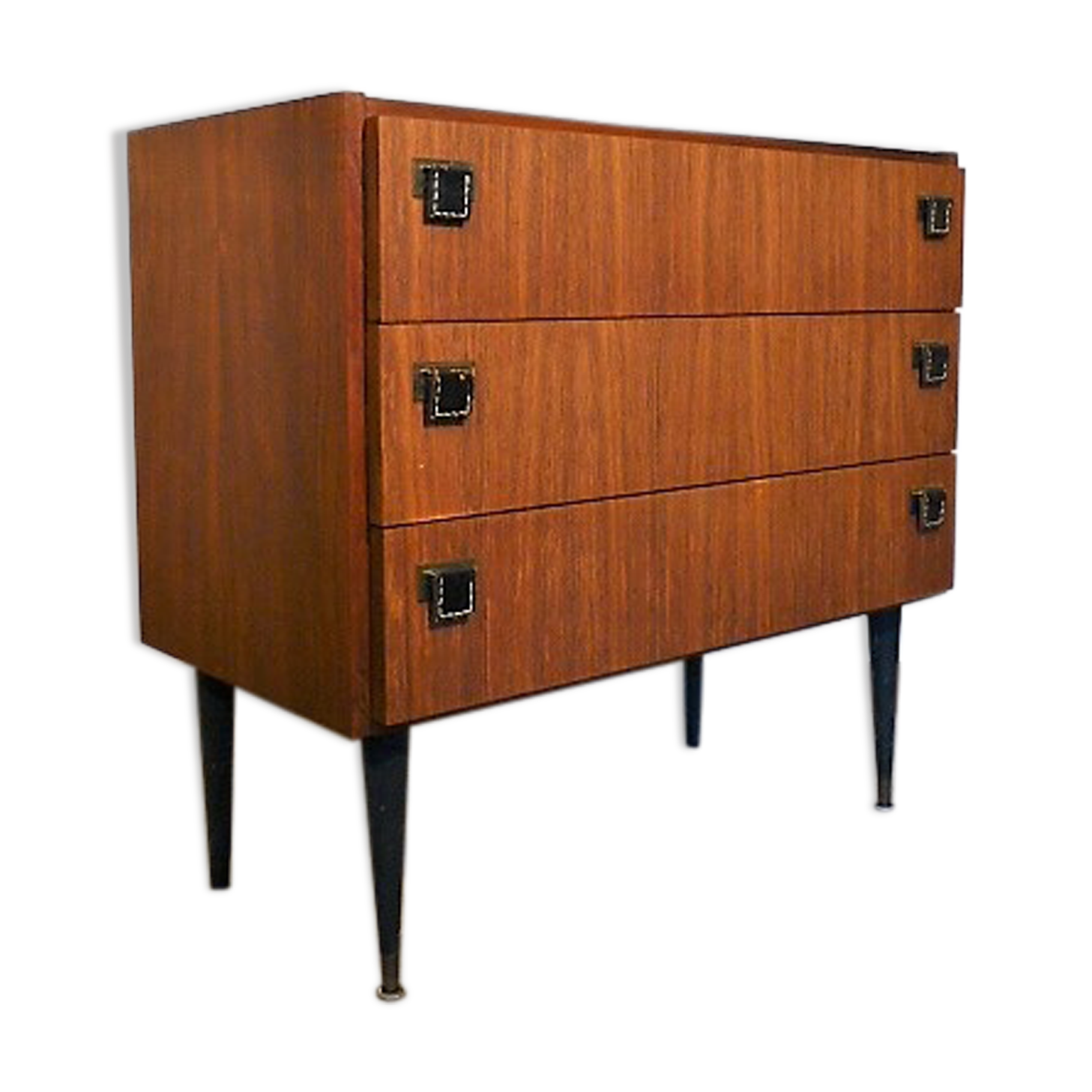 sab dresser in teck laiton and cuir 1960