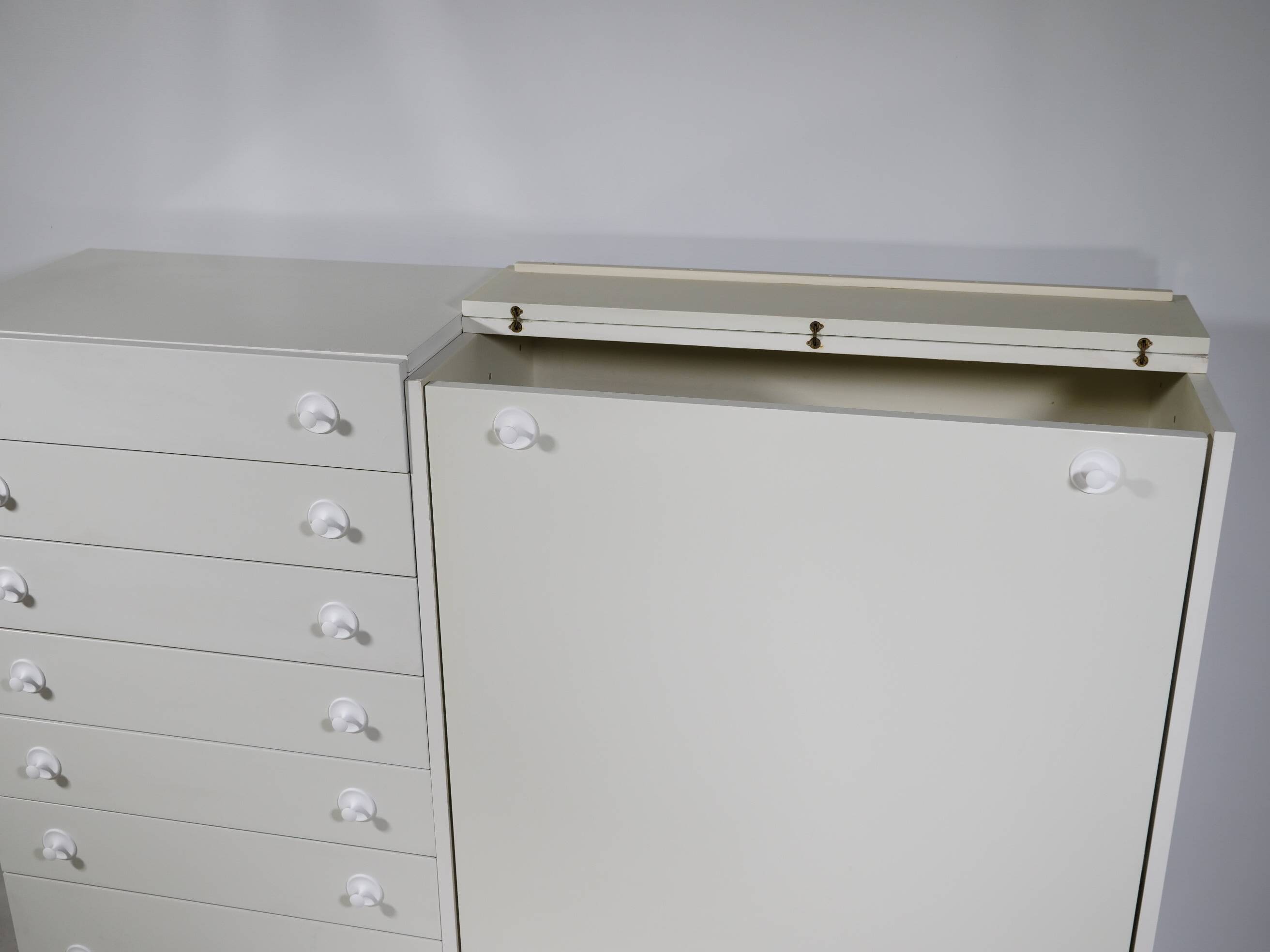 Postmodern highboard cabinet with fold-out desk by Interlübke, 1970s 1980s