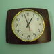 Electronic "Jaz" clock in formica, glass and brass - France - 60s