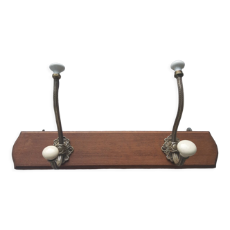 Coat rack bronze and wood