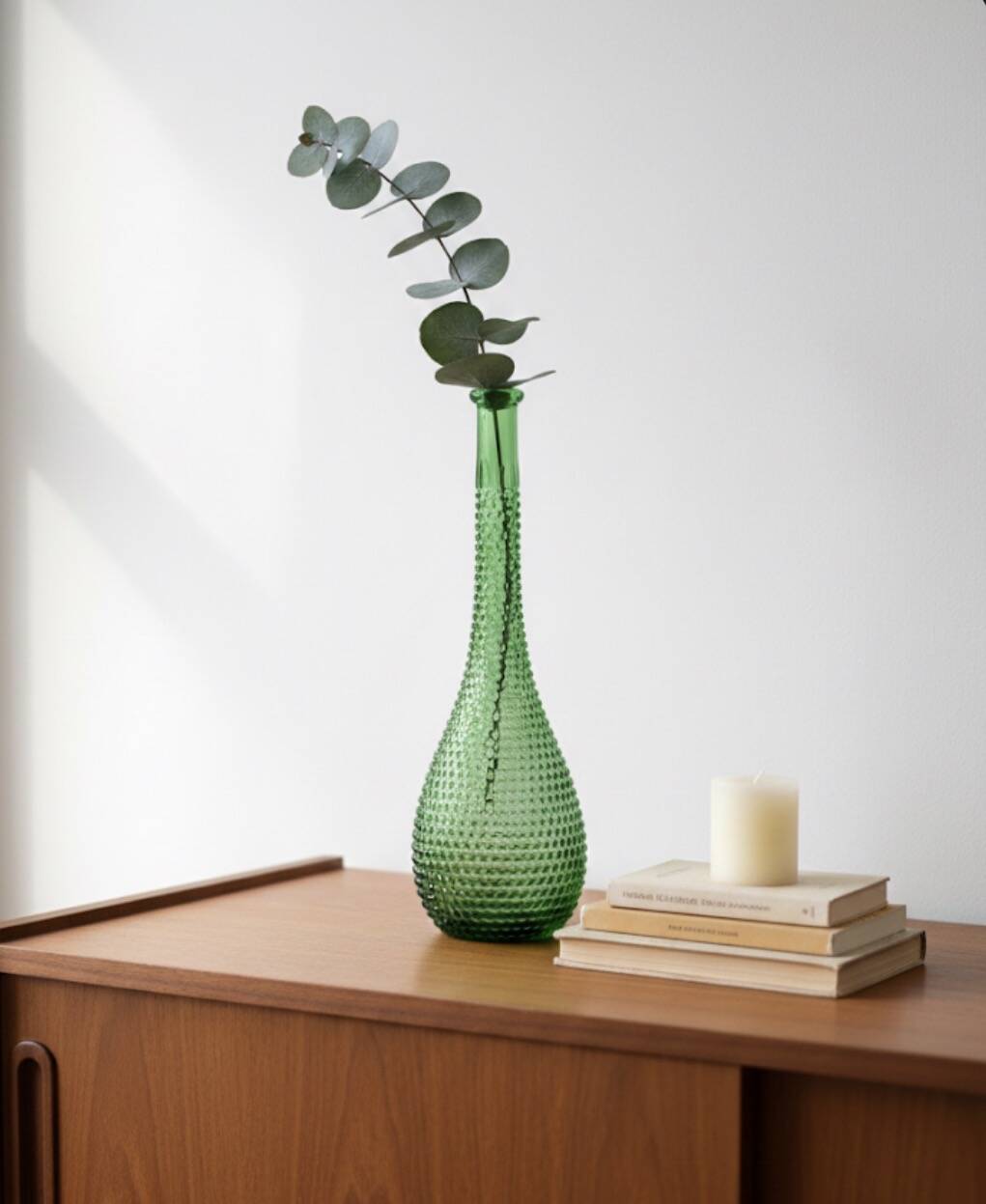 Green carafe Empoli Italy with diamond points - 1960