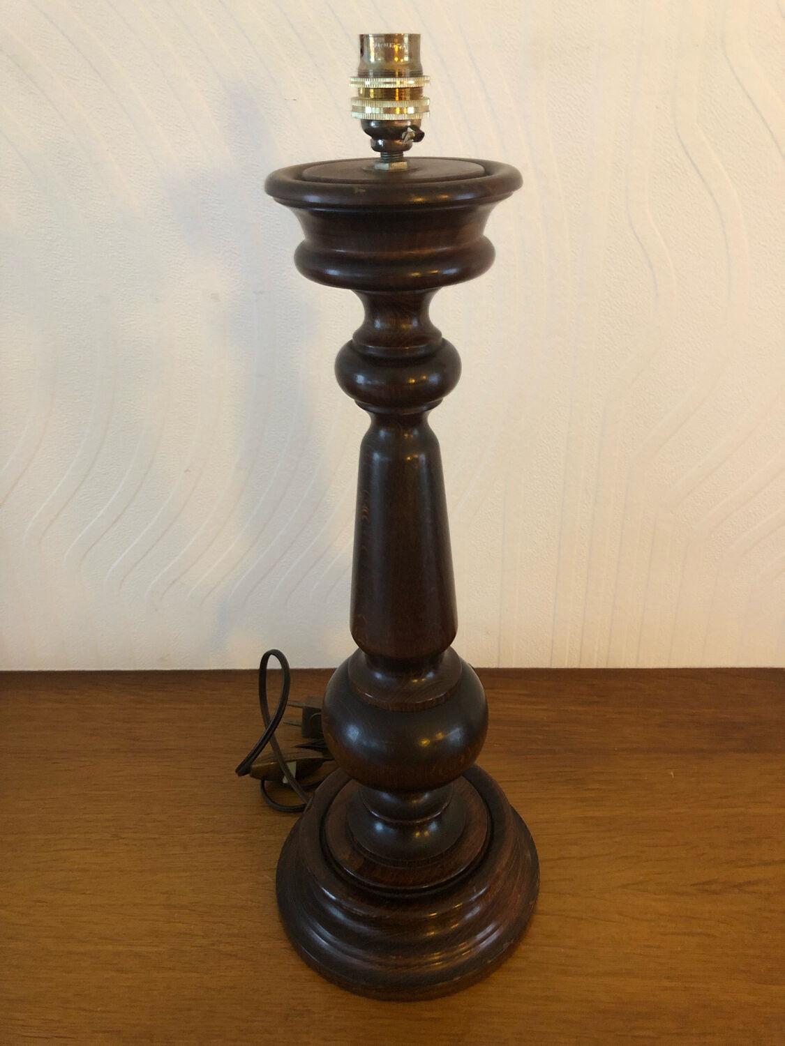 Vintage turned wooden lamp foot