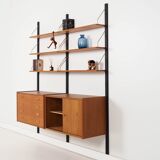 Oak system library, PS system, Danish design, 1960s, production: Rander