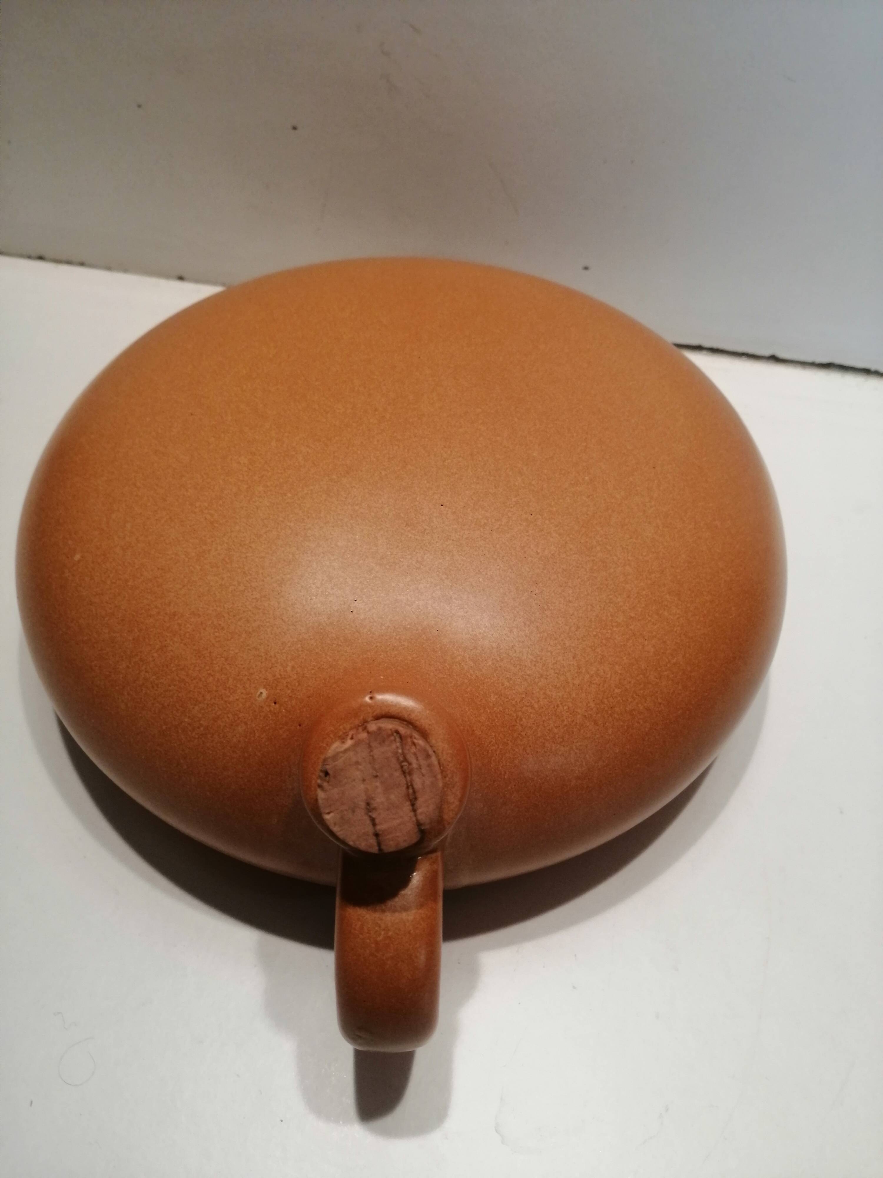 Ancienne bouillotte en terre cuite vernissée
