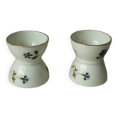 Coquetiers diabolo en porcelaine decor aux barbeaux