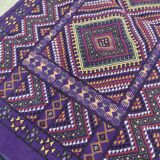 Hand-woven purple margoum rug in natural wool