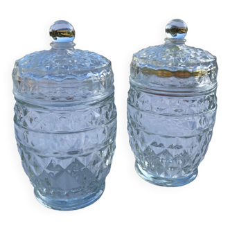 Lot 2 serving jam jars