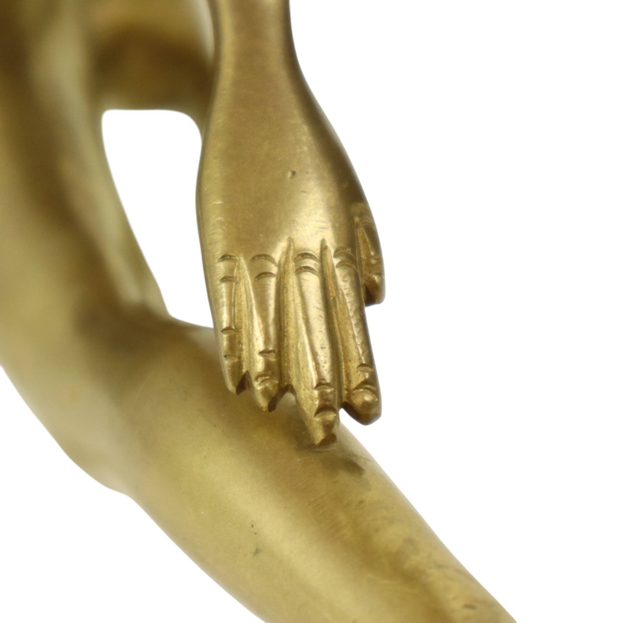 Art Deco Style Statue Elegant Nude Woman Solid Brass