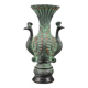 Vintage Hand-Carved Double Peacock Vase, Auspicious Green Jade Vase, Home decor