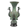 Vintage Hand-Carved Double Peacock Vase, Auspicious Green Jade Vase, Home decor