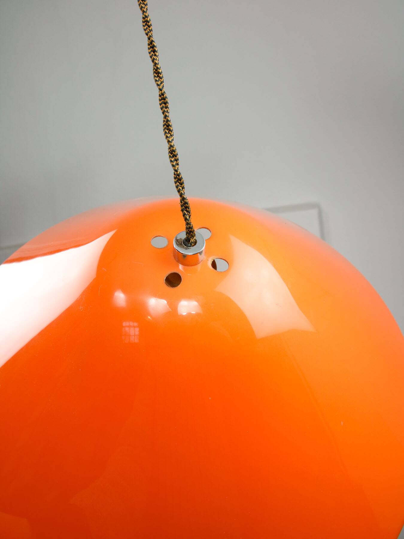 Mid-Century Orange Pendant Lamp from Guzzini, 1960s