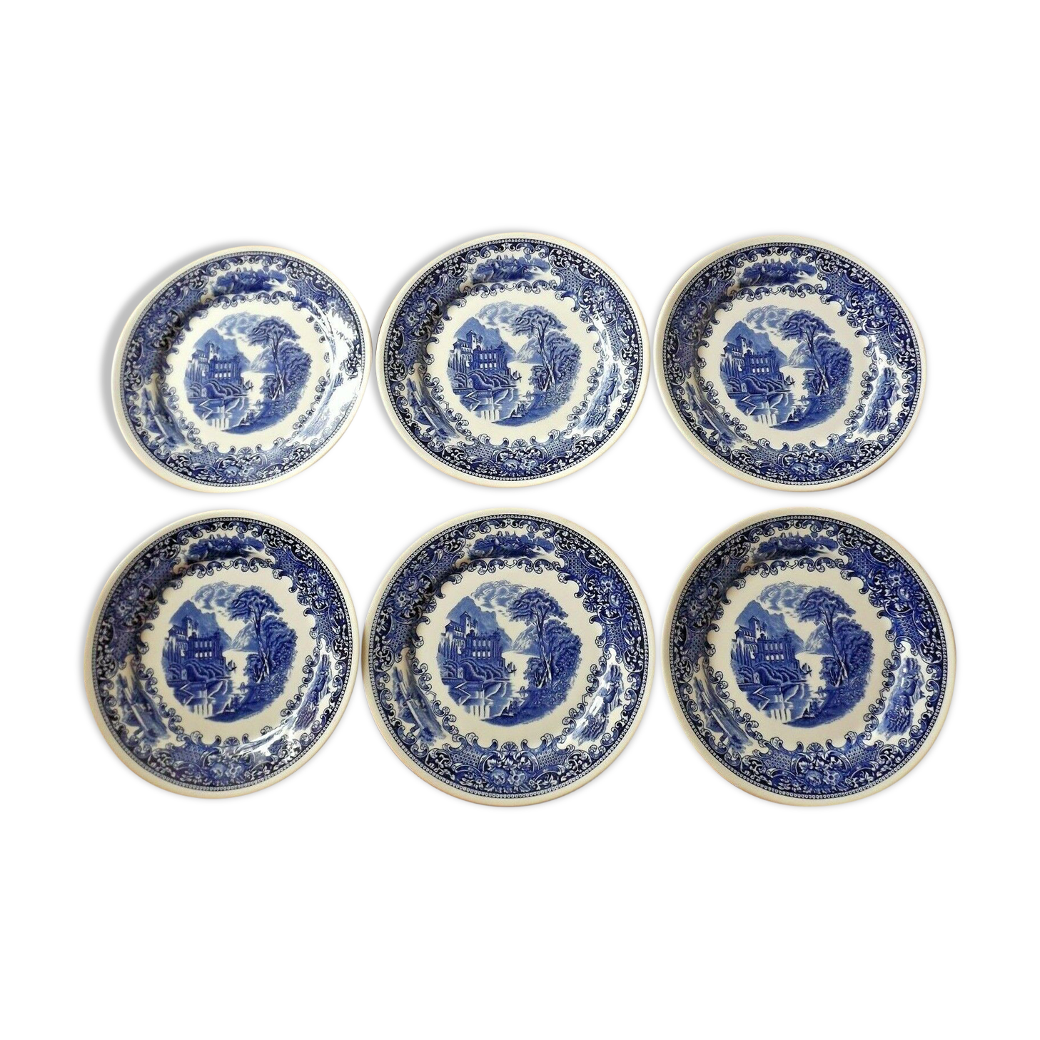 Set of 6 Dinner Plates Dutch Royal Sphinx Maastricht Cambridge Old England 3585